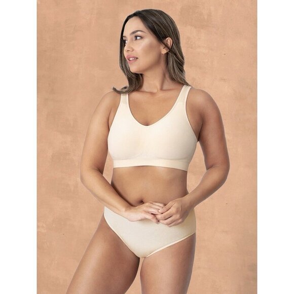 Truekind Womens Daily Comfort Wireless Shaper Bra Sz XL Chai Beige 10022 - Picture 4 of 5